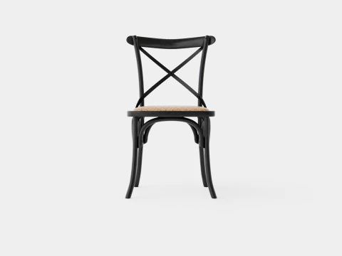 Cross dining chair black 3D Model