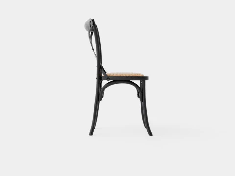 Cross dining chair black 3D Model