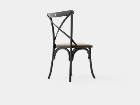 Cross dining chair black 3D Model