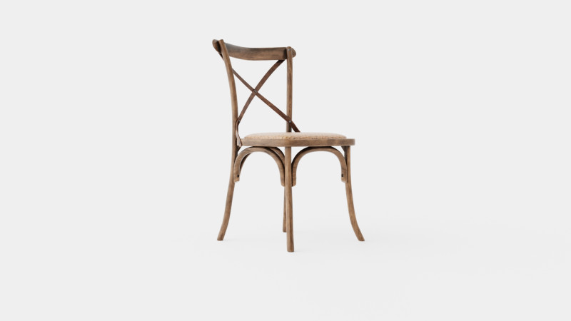 Cross dining chair burnt oak 3D Model .c4d .max .obj .3ds .fbx .stl .blend 