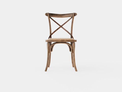 Cross dining chair burnt oak 3D Model