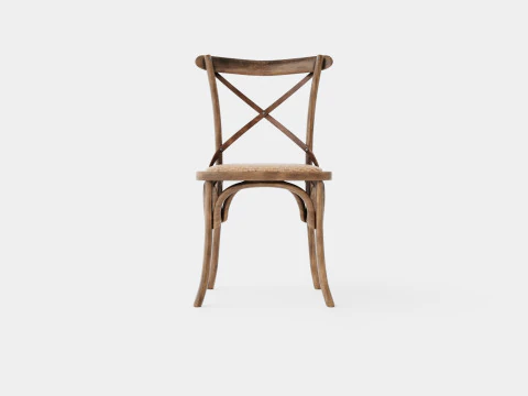 Cross dining chair burnt oak 3D Model