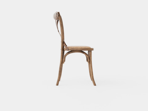 Cross dining chair burnt oak 3D Model