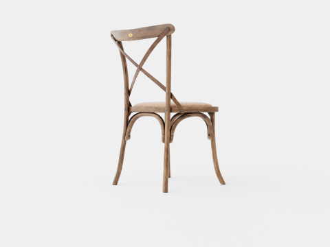Cross dining chair burnt oak 3D Model