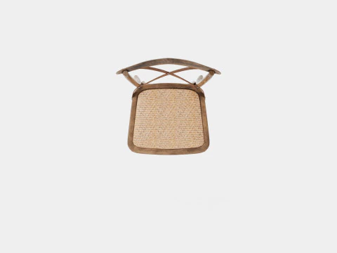 Cross dining chair burnt oak 3D Model