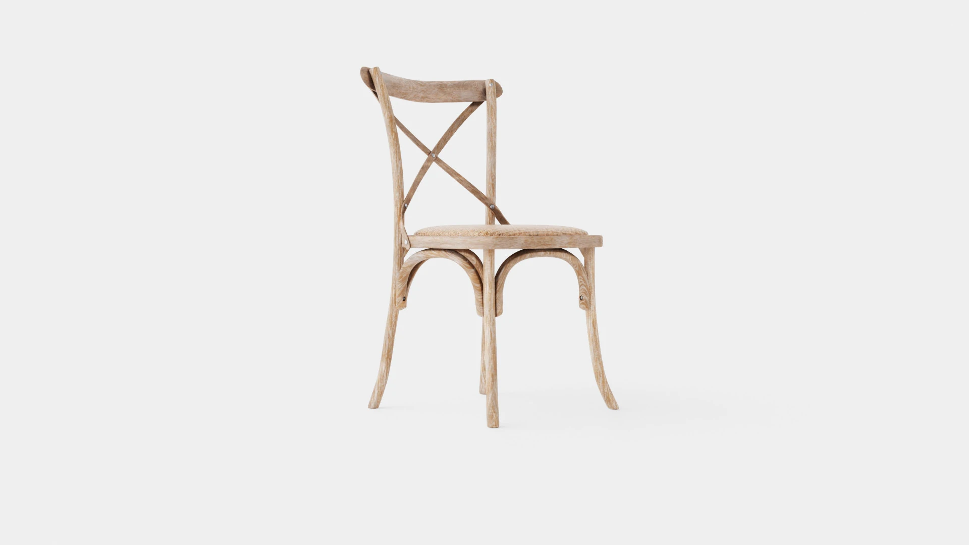 Cross dining chair drifted oak 3D Model .c4d .max .obj .3ds .fbx .stl .blend 