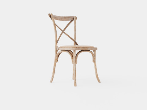 Cross dining chair drifted oak 3D 模型