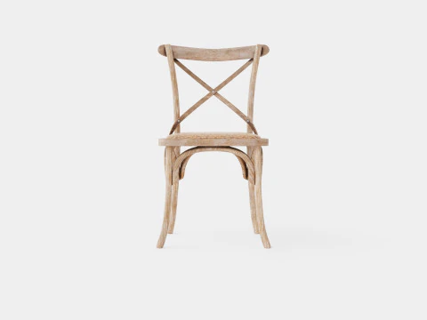 Cross dining chair drifted oak 3D Model