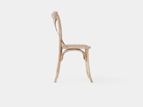 Cross dining chair drifted oak 3D Model