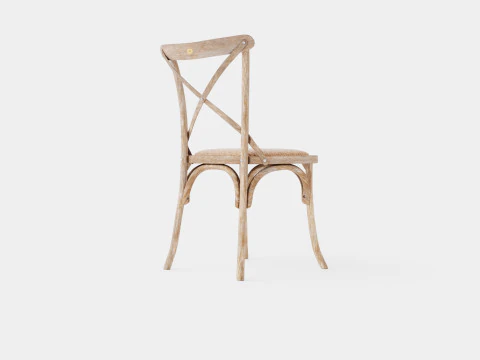 Cross dining chair drifted oak 3D Model