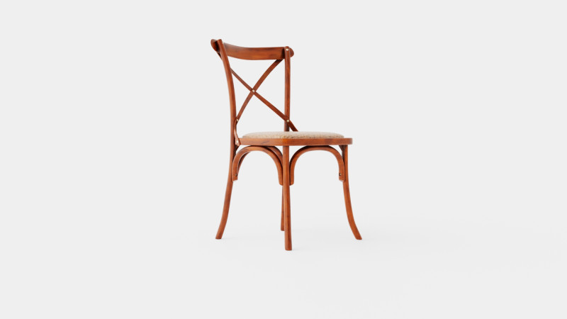 Cross dining chair rich brown 3D Model .c4d .max .obj .3ds .fbx .stl .blend 