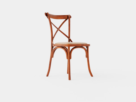 Cross dining chair rich brown 3D Model