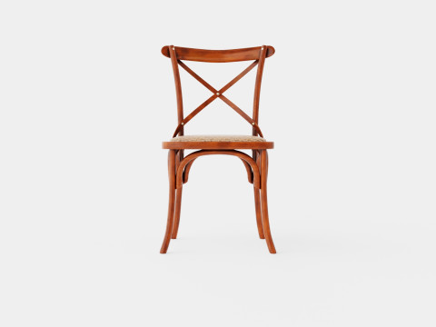 Cross dining chair rich brown 3D Model