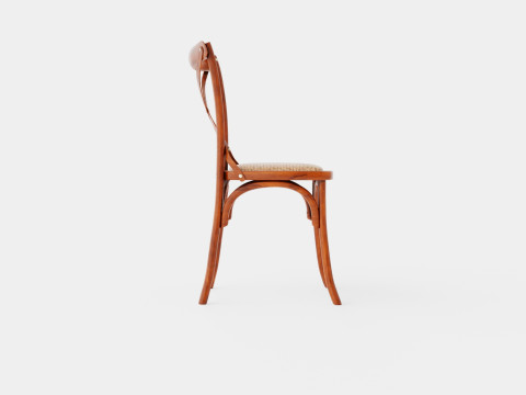 Cross dining chair rich brown 3D Model
