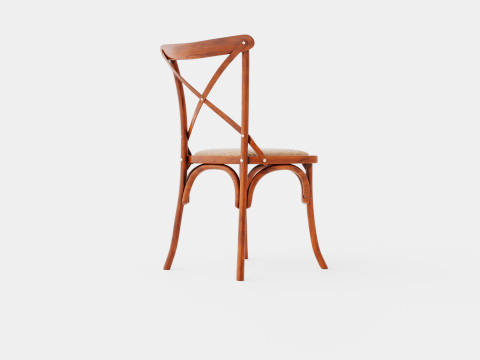 Cross dining chair rich brown 3D Model