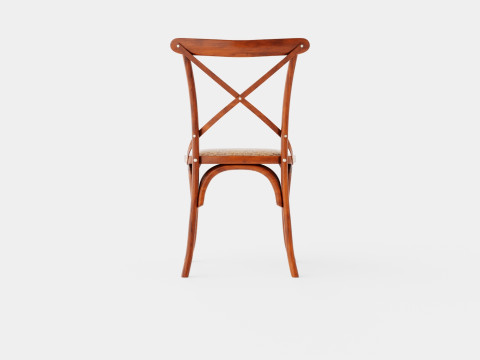 Cross dining chair rich brown 3D Model