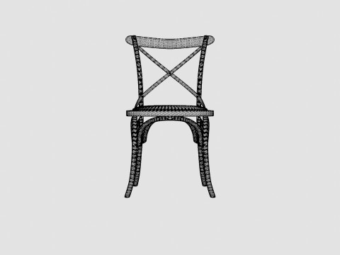 Cross dining chair rich brown 3D Model