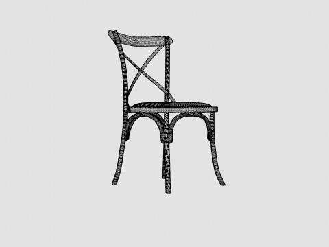 Cross dining chair rich brown 3D Model