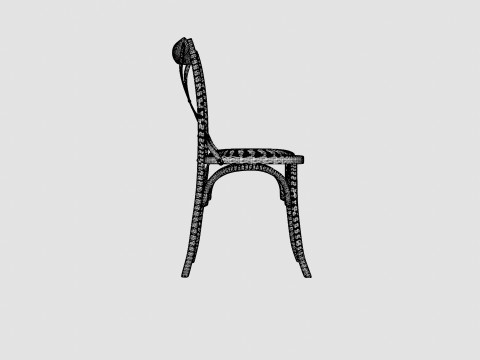 Cross dining chair rich brown 3D Model