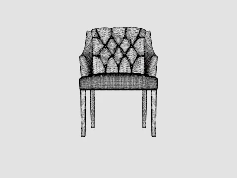 Delano armchair off white 3D Model