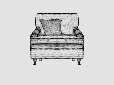 Howard armchair off white 3D मॉडल