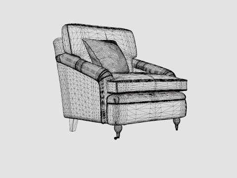 Howard armchair off white 3D मॉडल