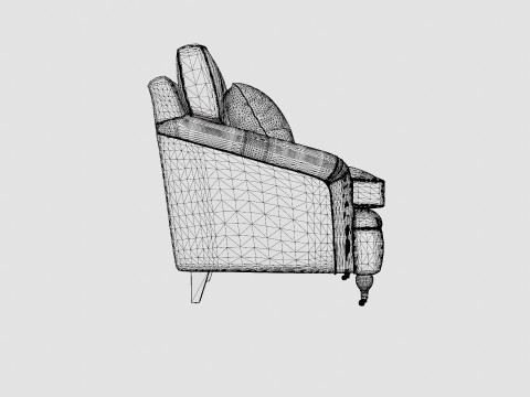 Howard armchair off white 3D मॉडल