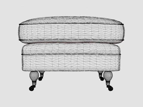 Howard ottoman indigo 3D Model