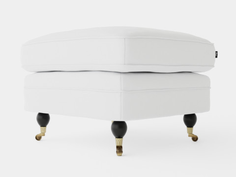 Howard ottoman off white 3D Model