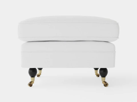 Howard ottoman off white 3D Model