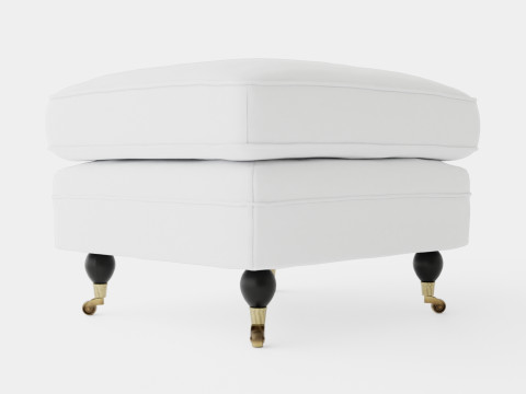 Howard ottoman off white 3D Model