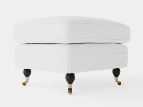 Howard ottoman off white 3D Model