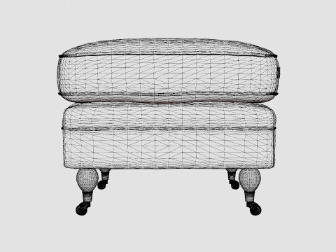 Howard ottoman off white 3D Model
