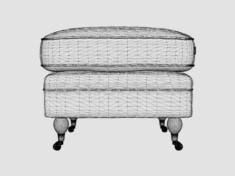 Howard ottoman off white 3D Model