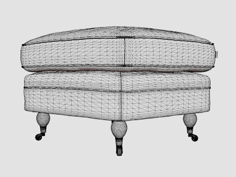 Howard ottoman off white 3D Model