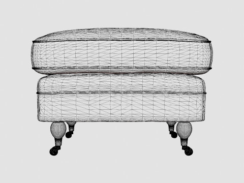 Howard ottoman off white 3D Model