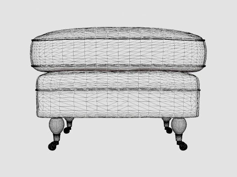Howard ottoman off white 3D Model