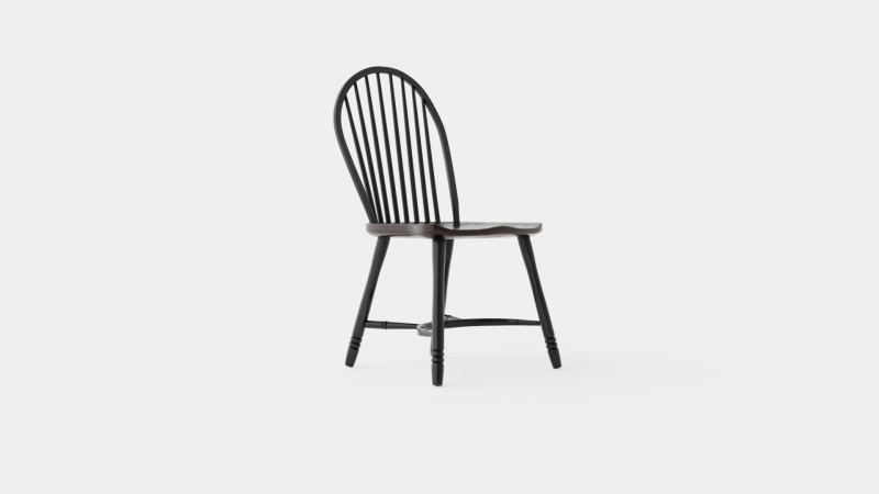 Windsor spindle chair black 3D 模型 .c4d .max .obj .3ds .fbx .stl .blend 