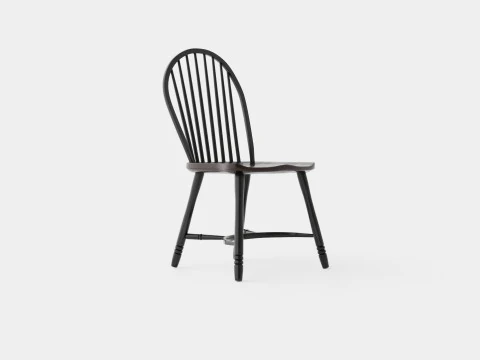 Kursi spindel Windsor berwarna hitam Model 3D