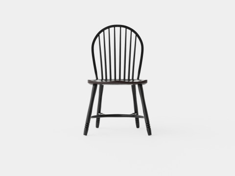 Windsor spindle chair black 3D 模型