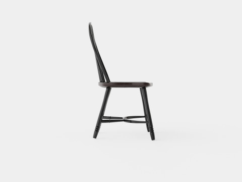 Windsor spindle chair black 3D 模型