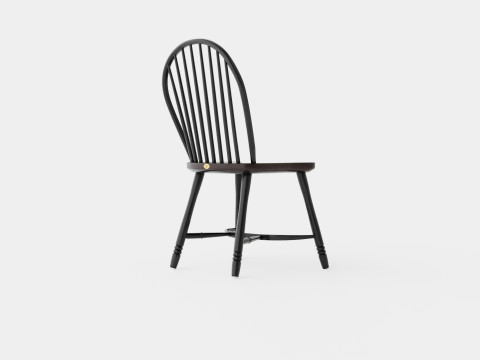Windsor spindle chair black 3D 模型