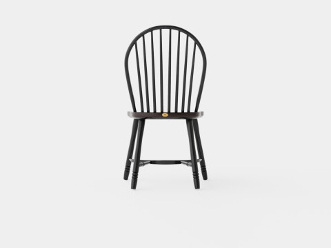 Windsor spindle chair black 3D 模型