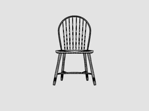 Windsor spindle chair black 3D 模型