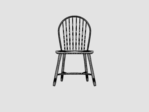 Windsor spindle chair black 3D Model