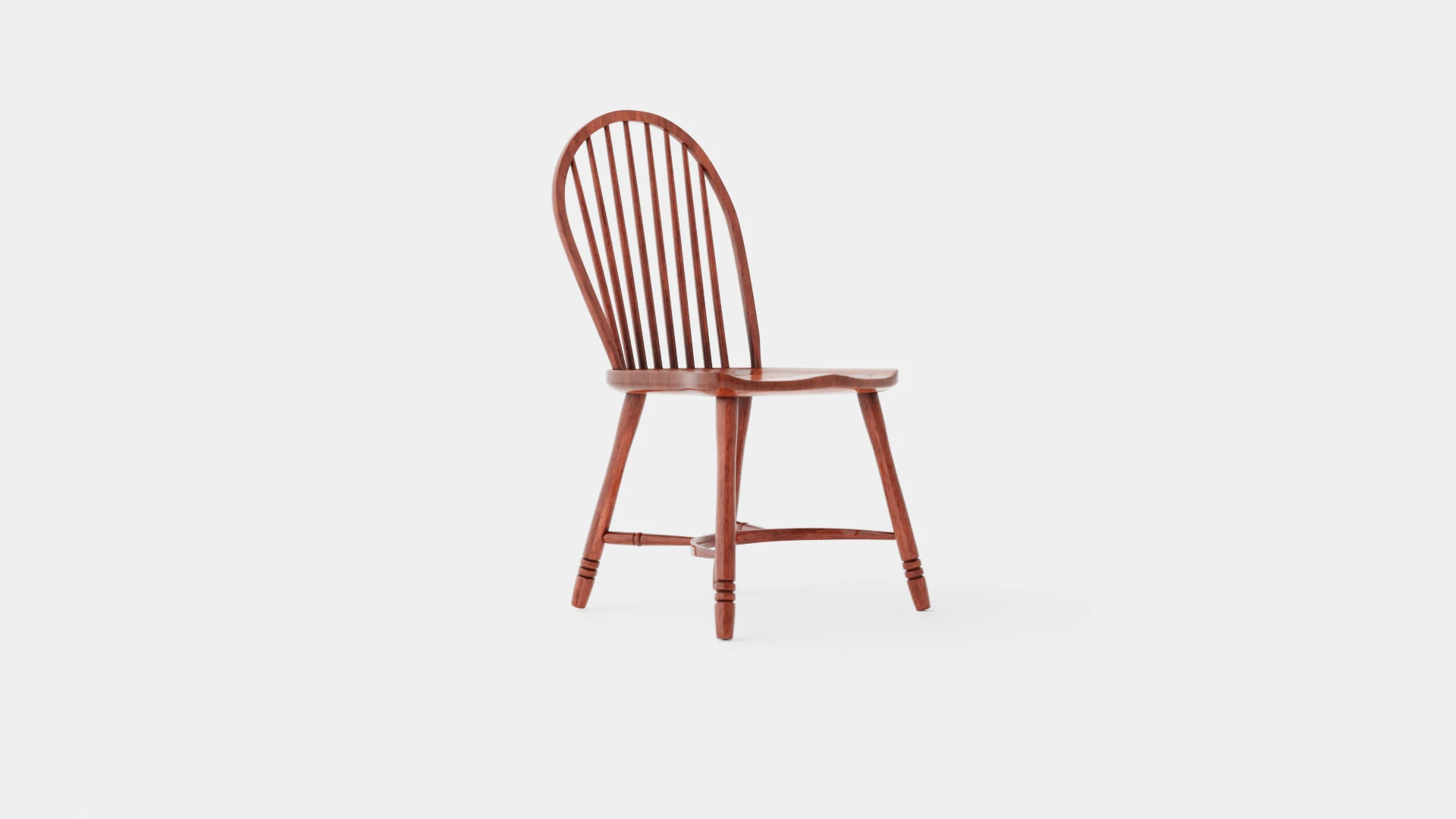 Windsor spindle chair rich brown 3D Model .c4d .max .obj .3ds .fbx .stl .blend 