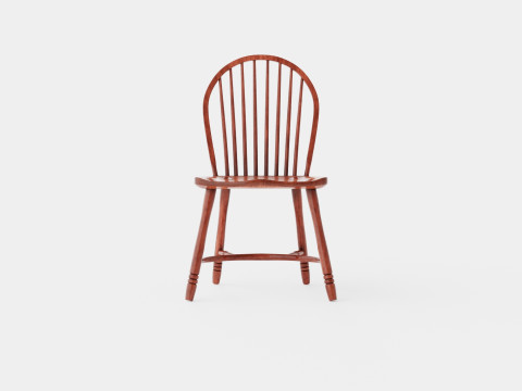 Windsor spindle chair rich brown 3D 模型