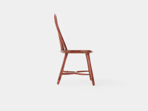 Windsor spindle chair rich brown 3D Model
