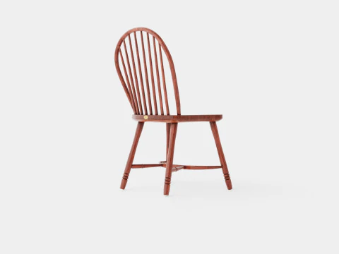 Windsor spindle chair rich brown 3D Model