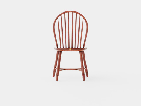 Windsor spindle chair rich brown 3D 模型